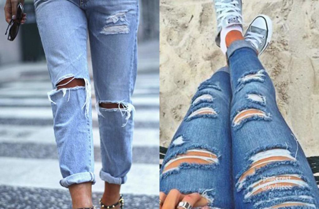 Особенности джинсов с дырками