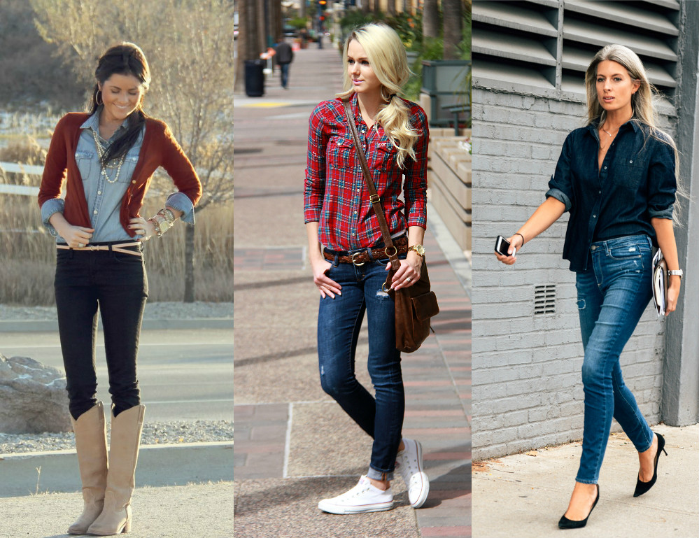 Как носить зауженные джинсы с ботинками женщинам