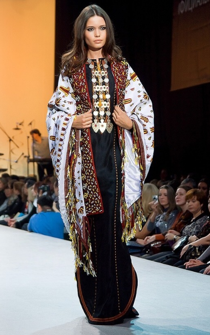 туркменские национальные платья с накидкой