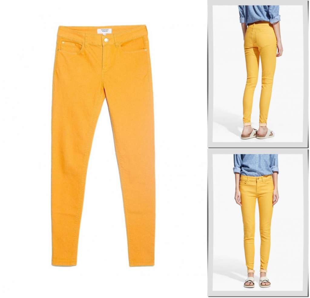 С чем носить жёлтые джинсы