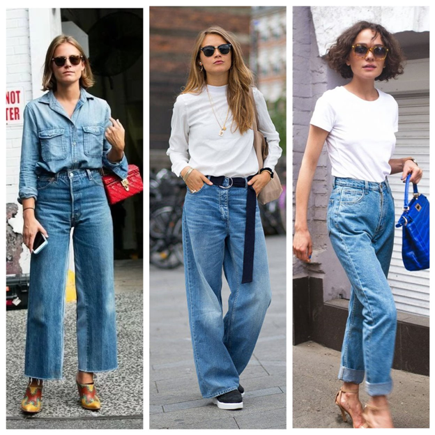 Как носят широкие джинсы женские фото