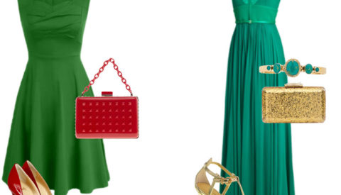 С чем носить зелёное платье