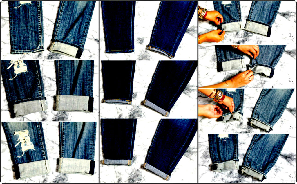 Как сделать подвороты на джинсах парню узких