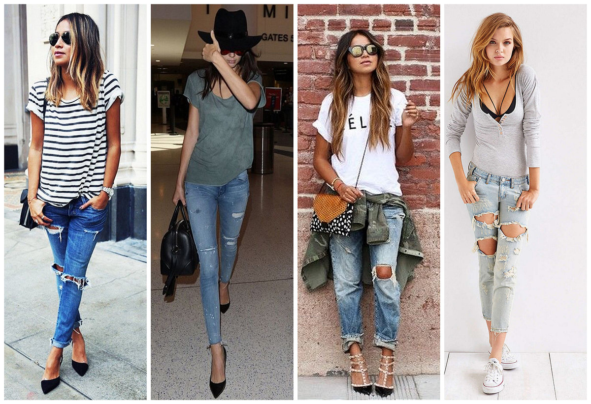 С чем носить короткие джинсы