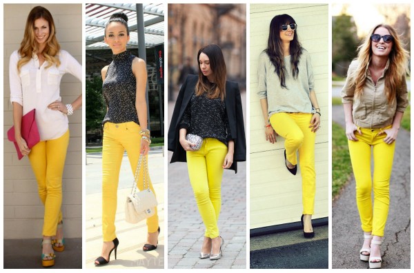  жёлтые джинсы