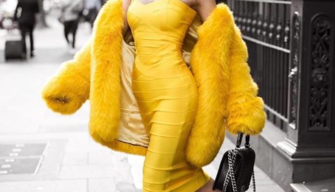 С чем носить желтое платье