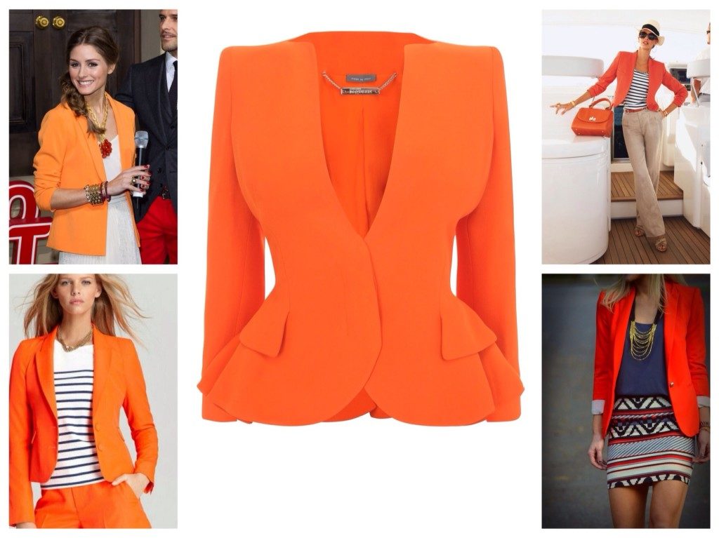 С чем носить оранжевый пиджак