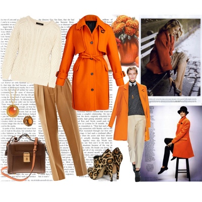 С чем носить женское пальто оранжевого цвета? что под низ