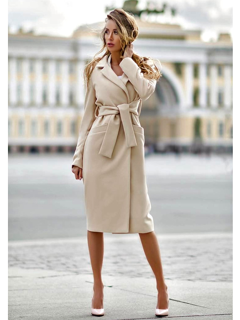 С чем носить женское пальто миди