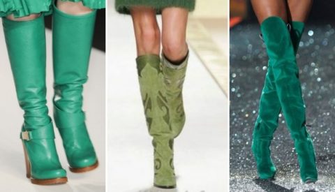 С чем носить зеленые сапоги