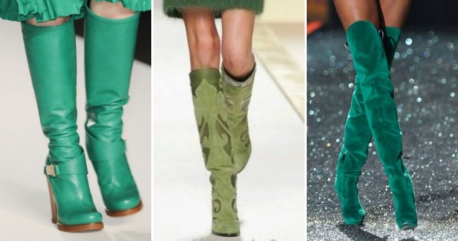 С чем носить зеленые сапоги