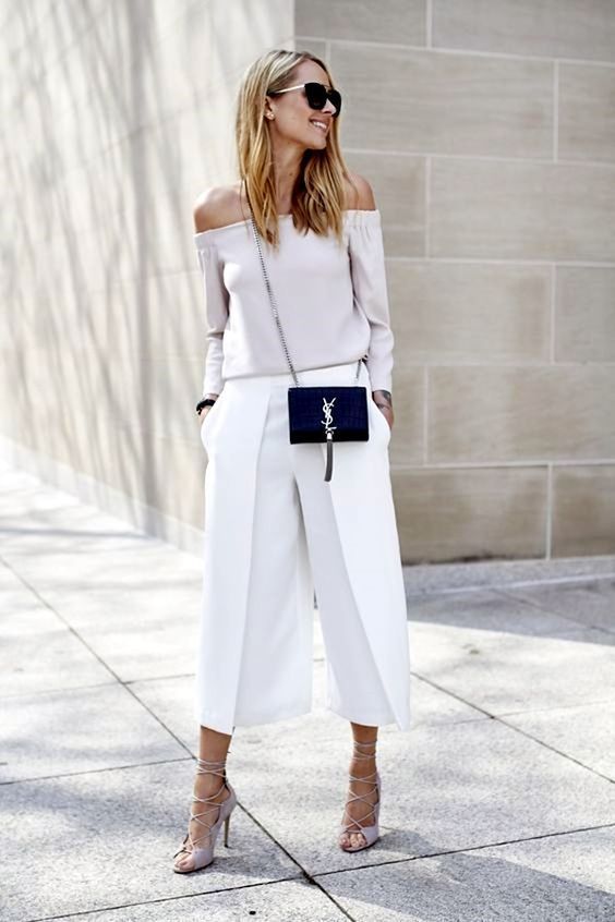 Модные белые брюки