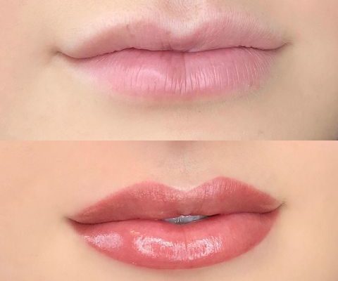 Как выглядит татуаж губ? Примеры до и после в фото