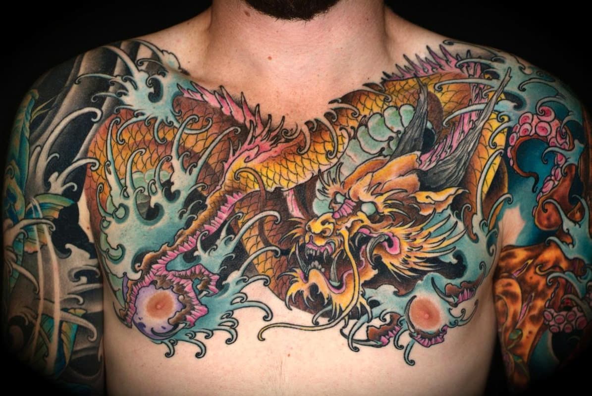 Тату Японский дракон: фото, эскизы и значение татуировки для девушек и мужчин.